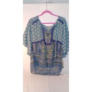 Figueroa & Flower / teal, navy, light yellow